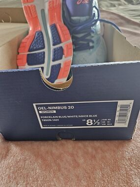 ASICS Womens GEL-Nimbus 20 Running Shoes - Porcelain Blue/White